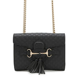 Gucci Emily MicroGuccissima Chainshoulder Bag Black449636 Leather