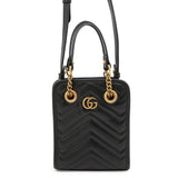Gucci GG Marmont Quilted Mini 2WAYHandbag Black696123 Leather