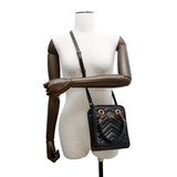 Gucci GG Marmont Quilted Mini 2WAYHandbag Black696123 Leather