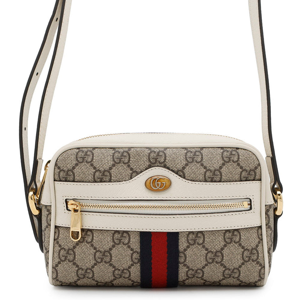 Gucci Ophidia GG Supreme Mini Shoulder Bag Beige/White517350 PVC Leather