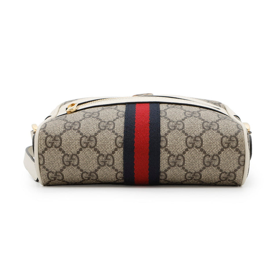 Gucci Ophidia GG Supreme Mini Shoulder Bag Beige/White517350 PVC Leather