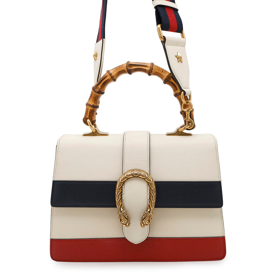Gucci Dionysus 2-Way Handbag Ivory/Green/Red448075 Bamboo Leather