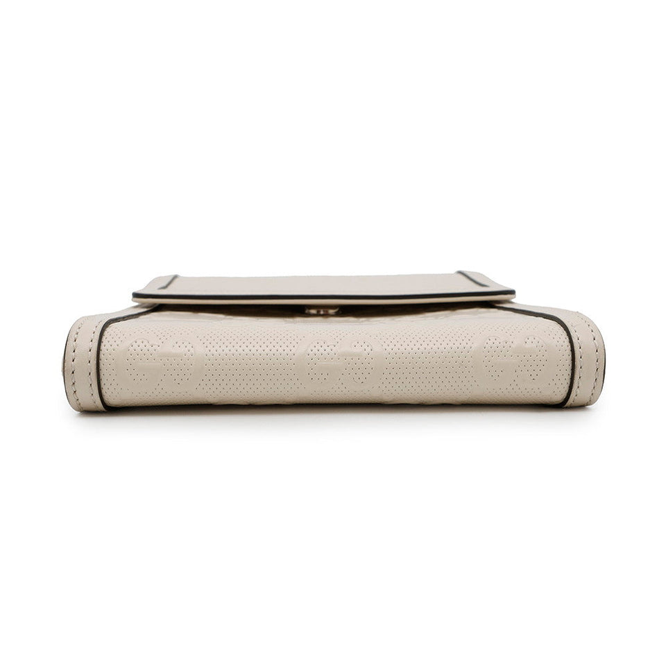 Gucci GG-embossed messenger bag White625782 Leather