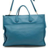 Gucci Logo Large Tote Bag Light Blue674837 Leather