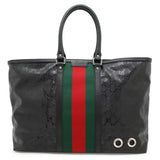 Gucci GG Imprime Cherie Line Tote Bag Black347987 PVC Leather
