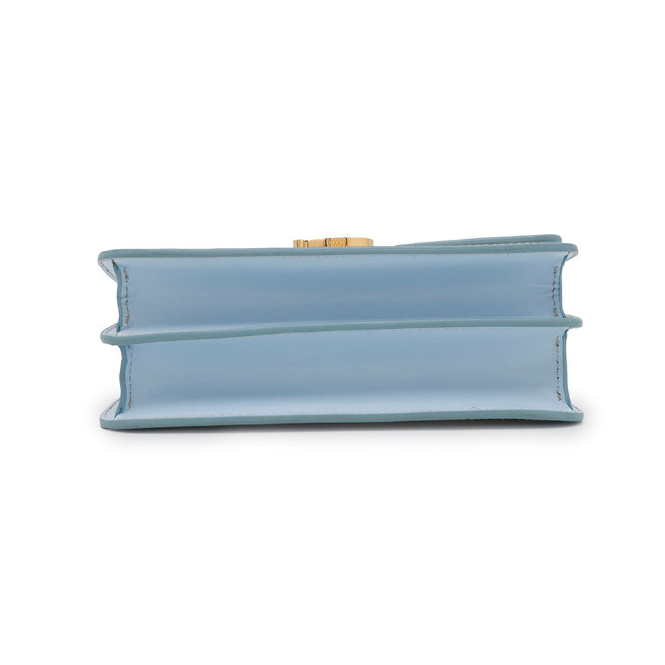 Burberry TB logo Shoulder Bag Beige/Light Blue Canvas Leather