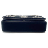 Burberry Lola Bag TB Logo Crystal Bag Black Velvet Rhinestone