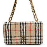 Burberry Lola Vintage Check Shoulder Bag Beige8063080 Canvas Size Small