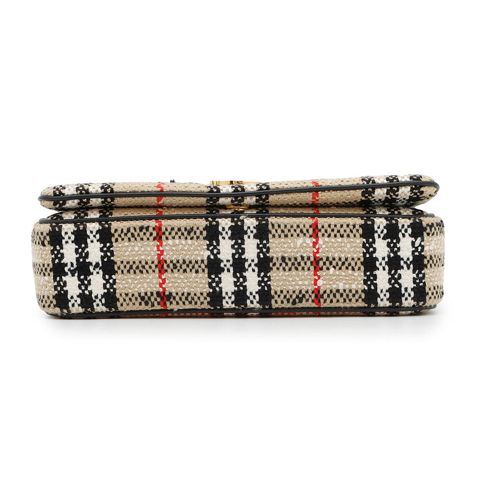 Burberry Lola Vintage Check Shoulder Bag Beige8063080 Canvas Size Small
