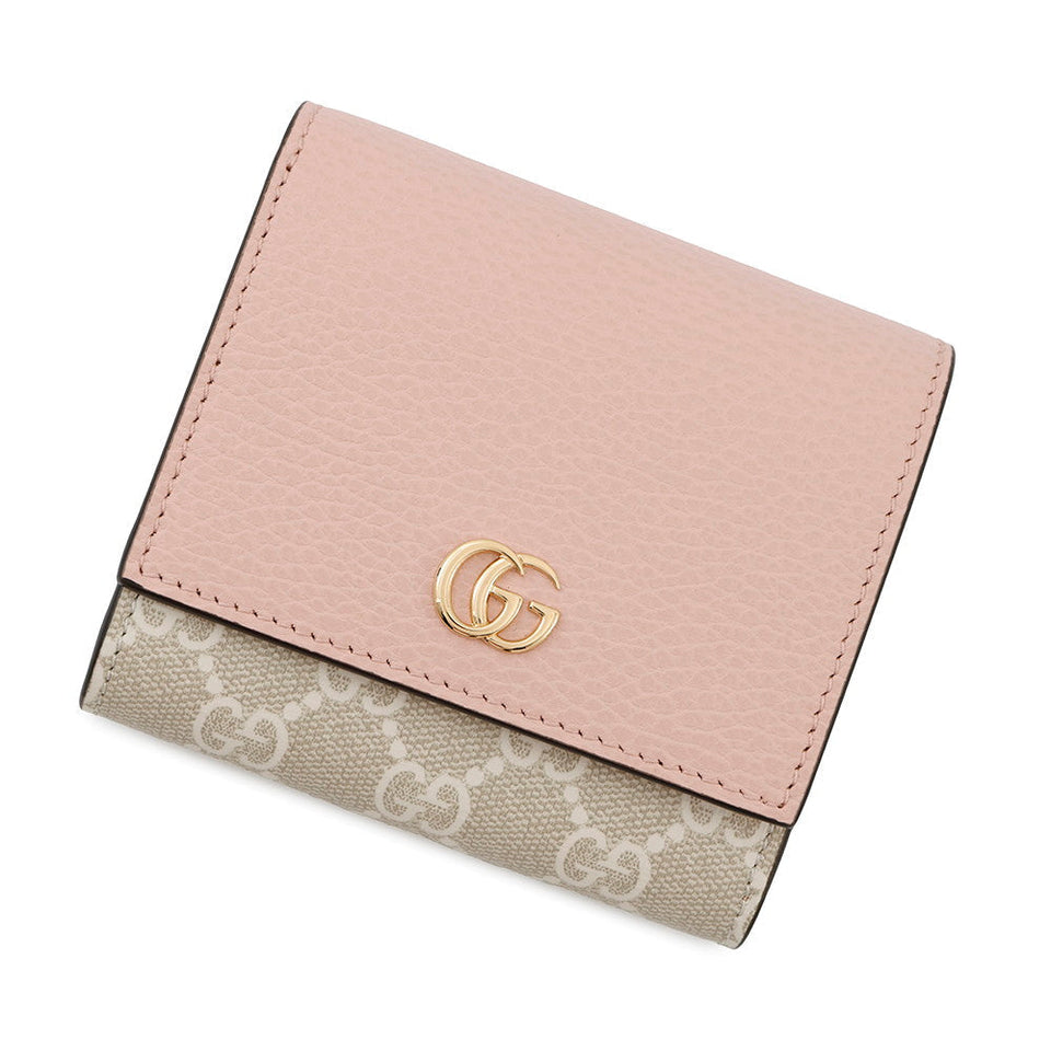 Gucci Double G Medium Wallet Pink/Beige598587 Leather/PVC