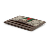 Gucci GG Supreme Ophidia Card Case Brown/Beige838486 Leather/PVC