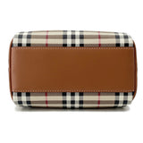 Burberry Check Bowling Bag Archive Beige/Briar Brown81097911 PVC Leather Size Mini