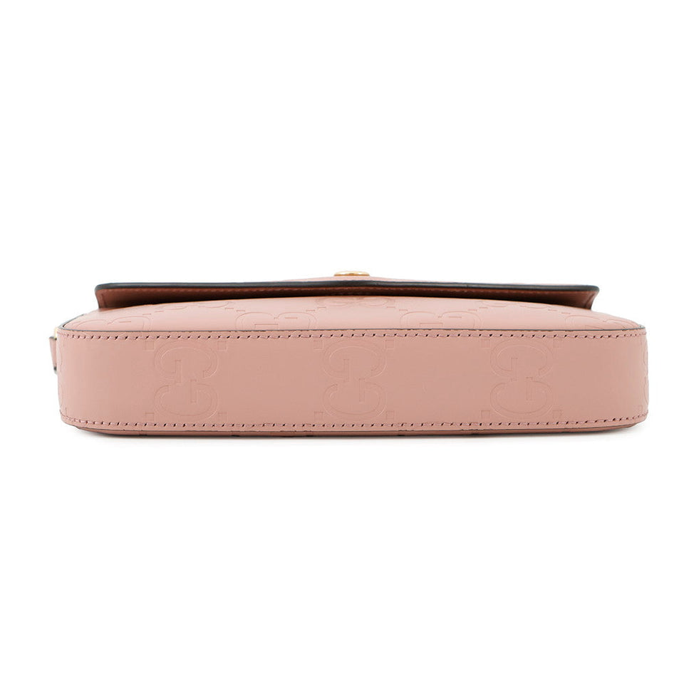 Gucci GG Super Mini Shoulder Bag Pink772794 Leather