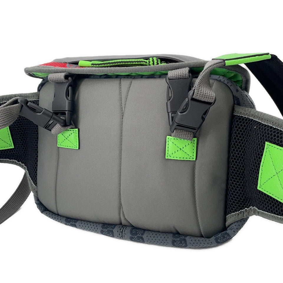 Gucci GG Backpack Green/Red/Gray752100 Nylon