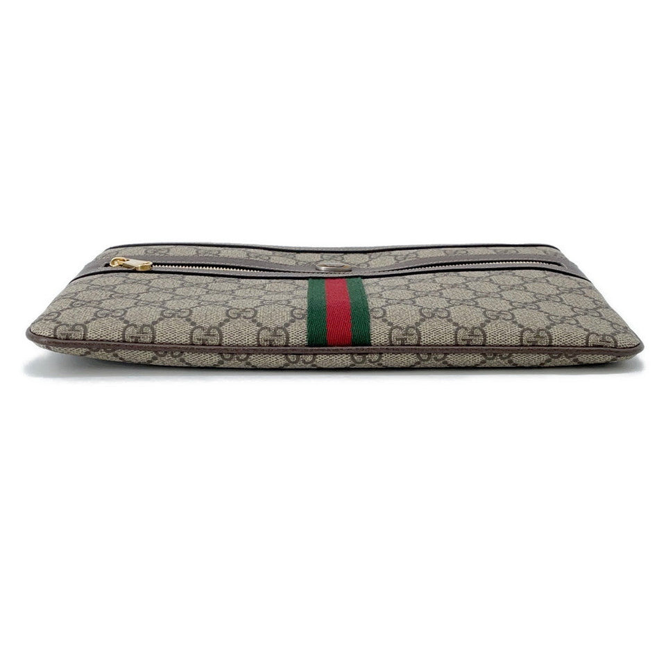 Gucci GG Supreme Ophidia Clutch Bag Brown/Beige517551 Canvas Leather
