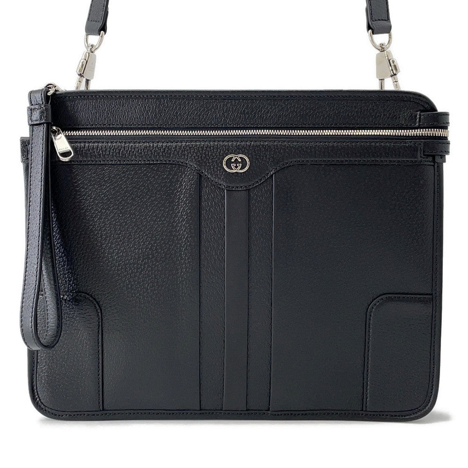 Gucci Interlocking G Messenger Bag Black735111 Leather