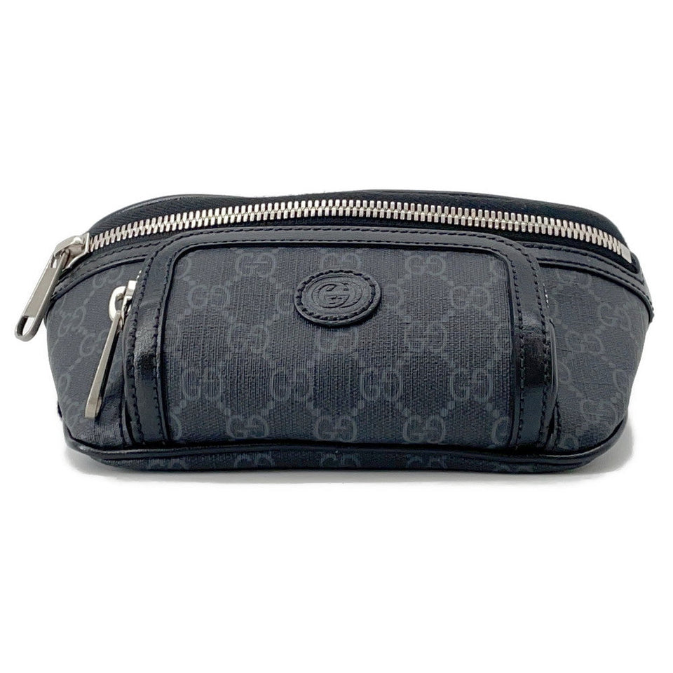 Gucci Interlocking G Belt Bag Black682933 GG Supreme Leather