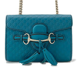 Gucci Emily MicroGuccissima Chainshoulder Bag Turquise Blue449636 Leather