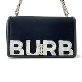 Burberry Roller ChainShoulder Black/White Canvas Leather