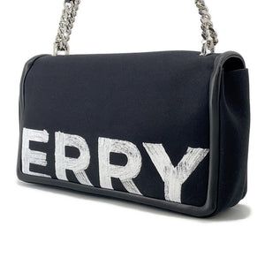 Burberry Roller ChainShoulder Black/White Canvas Leather