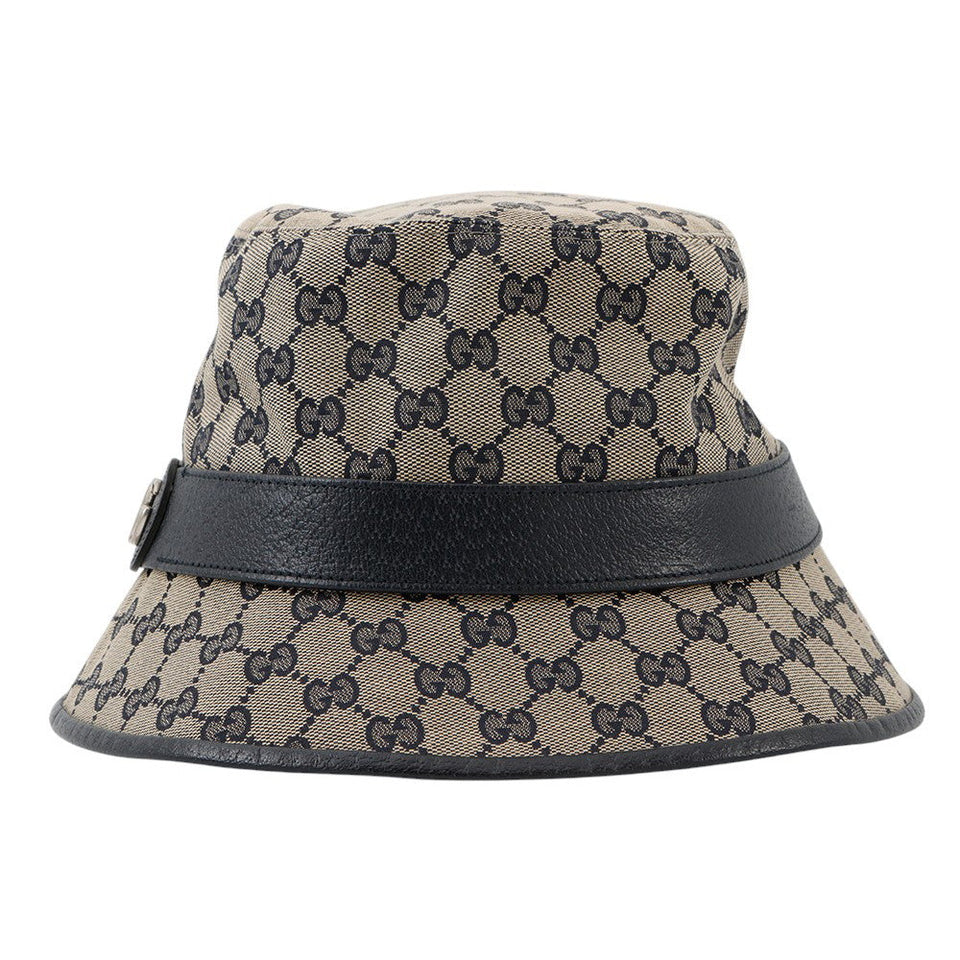 Gucci GG Canvas bucket hat Size XL Beige/Navy576587 Polyester68% Cotton16% Nylon16%