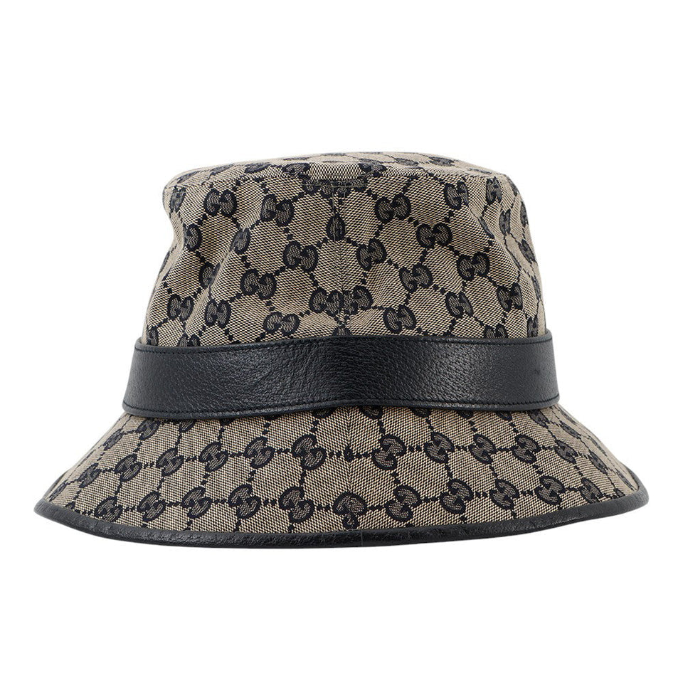 Gucci GG Canvas bucket hat Size XL Beige/Navy576587 Polyester68% Cotton16% Nylon16%