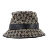 Gucci GG Canvas bucket hat Size XL Beige/Navy576587 Polyester68% Cotton16% Nylon16%
