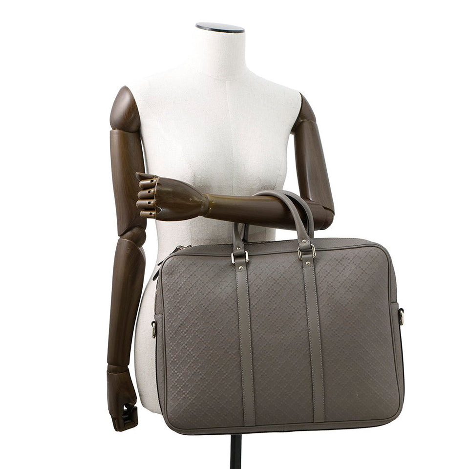 Gucci Diamante Briefcase Gray208463 PVC Leather