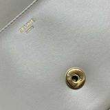 Shiny Calfskin Cuir Triomphe Chain Bag White GHW