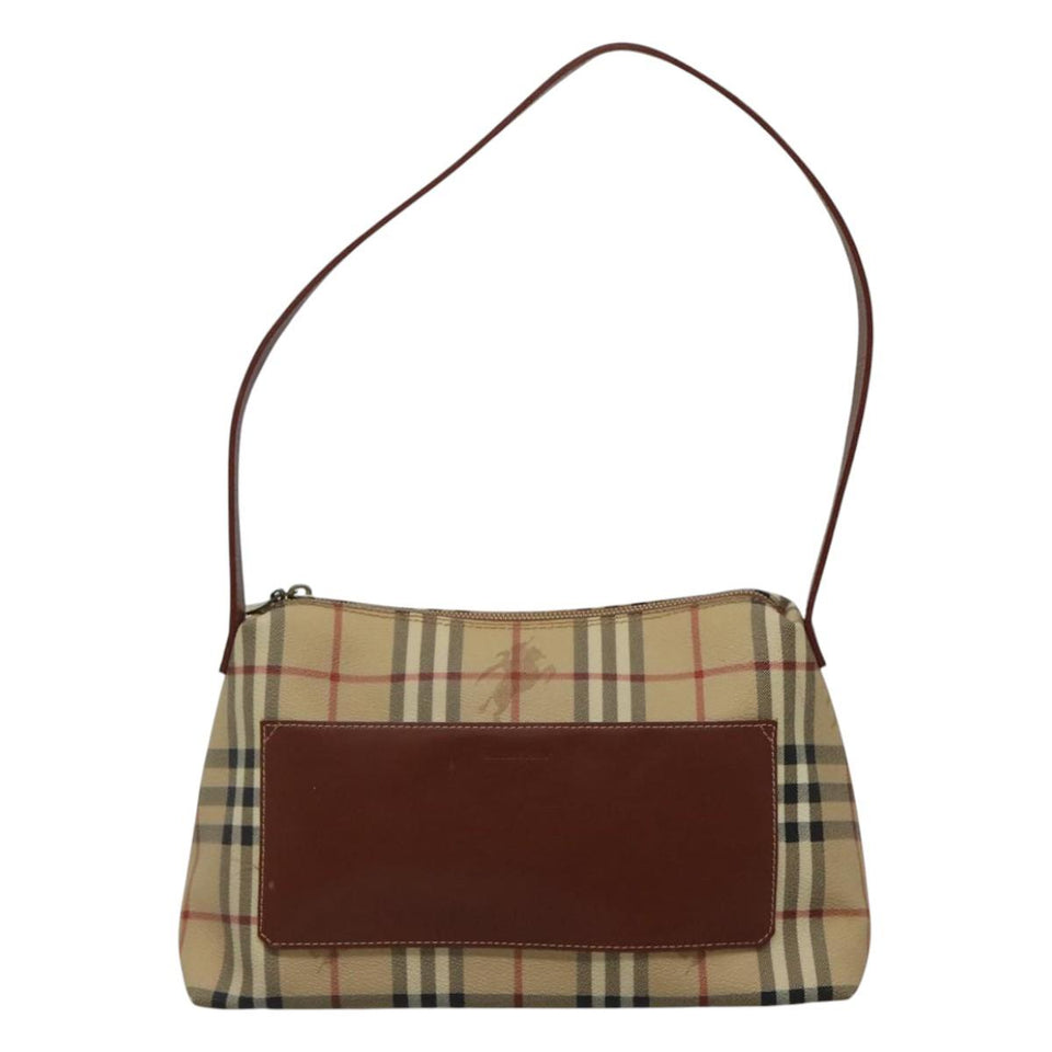 Burberry Haymarket Beige Canvas Shoulder Bag ( )