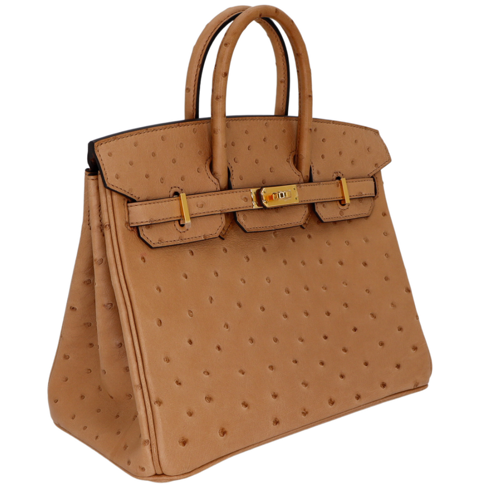 Hermes25cm Birkin Chai Ostrich Gold Hardware