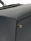 Hermes Kelly 35 Black Sombrero Leather PHW.