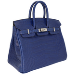 Hermes25cm Birkin Bleu Saphir Matte Alligator Palladium Hardware