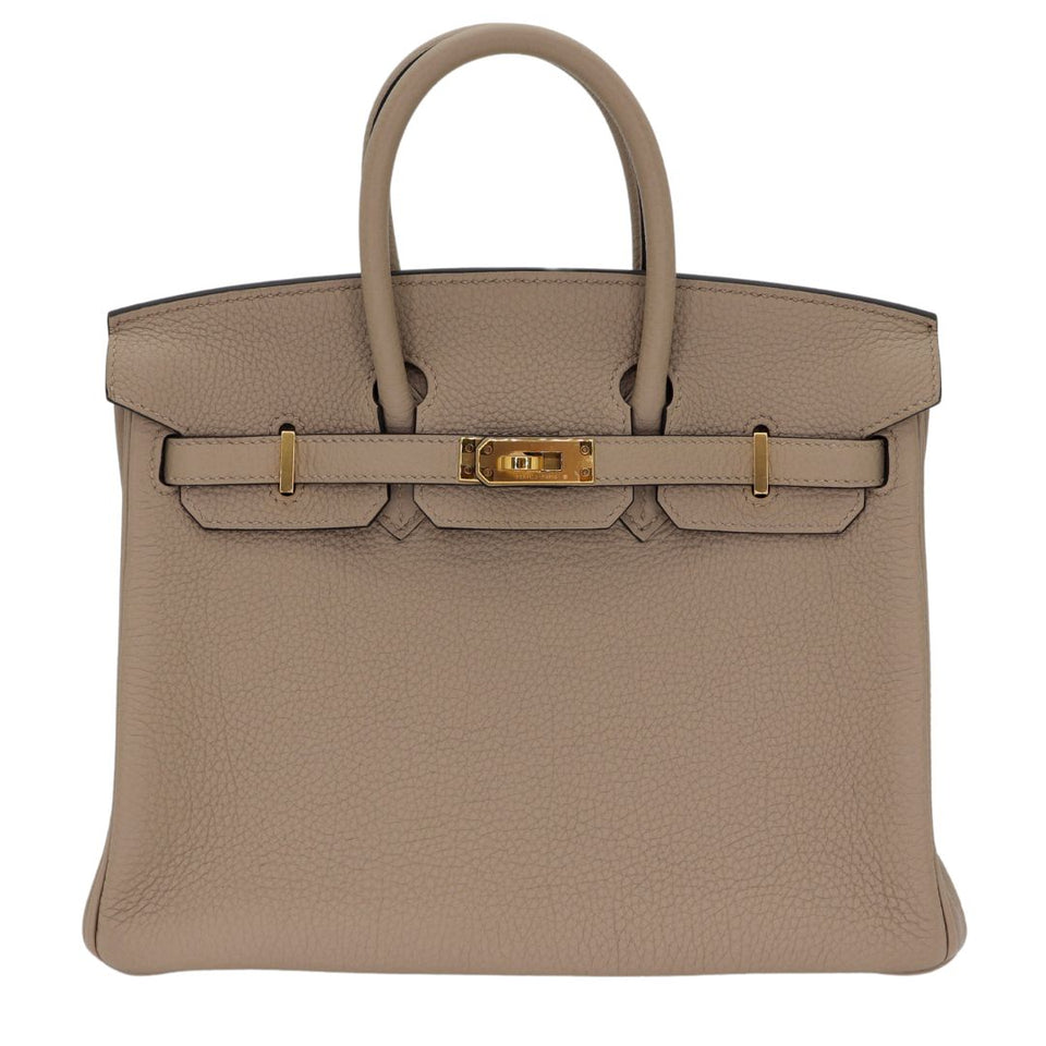 Hermes25cm Birkin Gris Tourterelle Togo Leather Gold Hardware