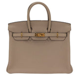 Hermes25cm Birkin Gris Tourterelle Togo Leather Gold Hardware