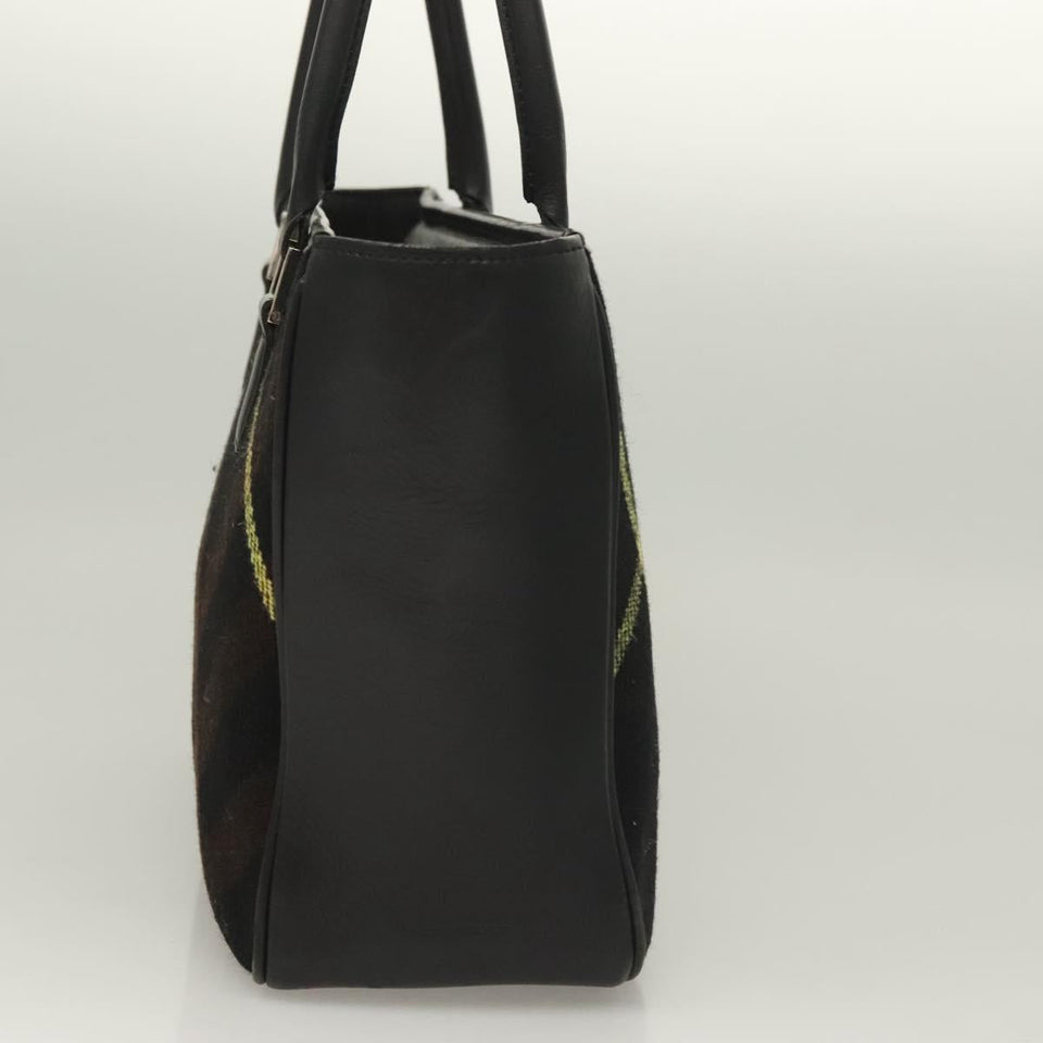 Burberry Nova Check Black Wool Handbag ( )