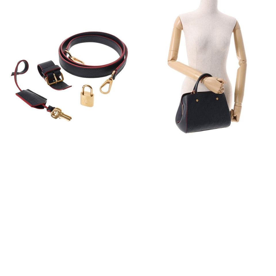Louis Vuitton Monogram Empreinte Montaigne BB Marine Rouge