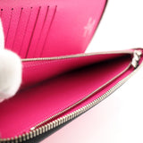 Louis Vuitton Zippy Wallet Vertical Coated Canvas Round Zipper Fuchsia Pink