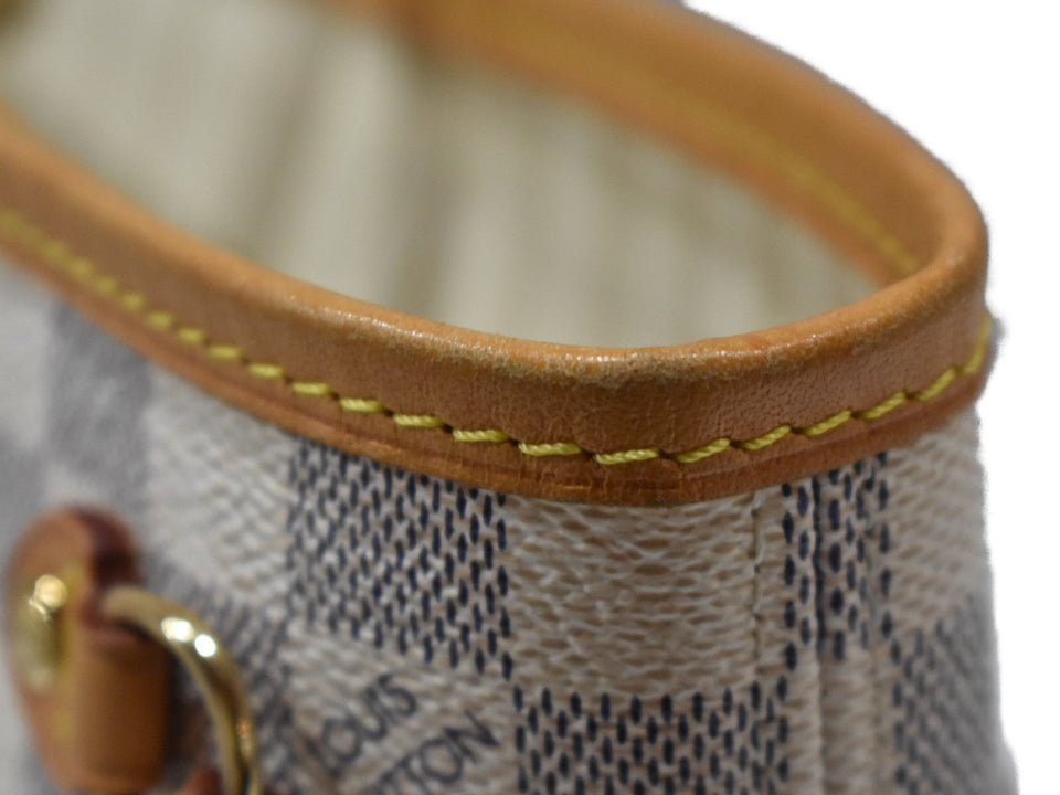 Louis Vuitton Neverfull PM Damier Azur Ivory Coated Canvas Handbag
