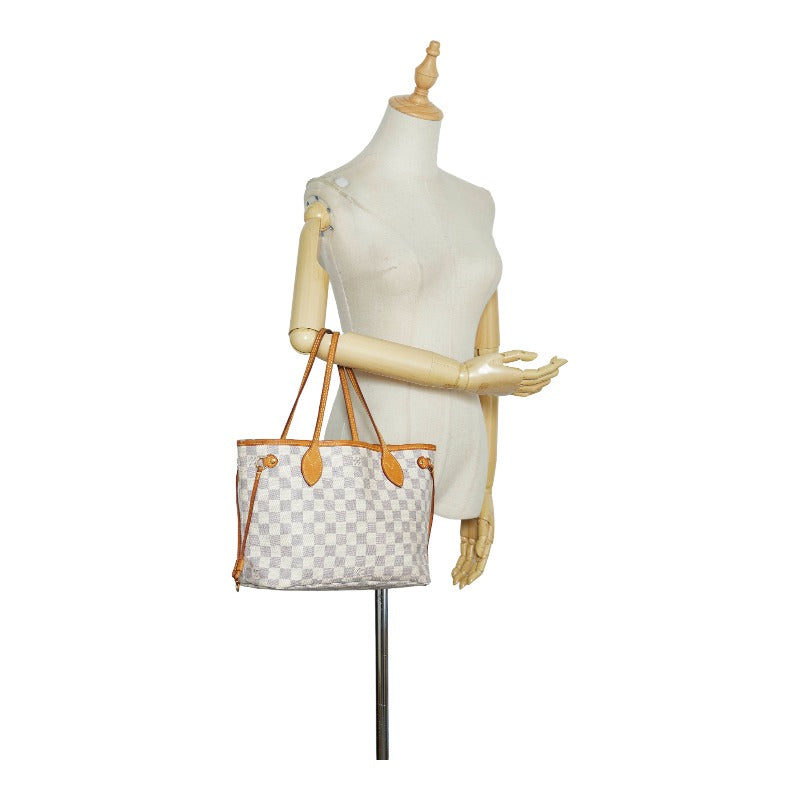 Louis Vuitton Damier Azur Neverfull PM Tote Bag White