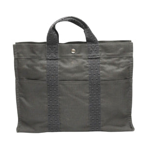 Hermes Tote Bag canvas gray Tote MM Her Line canvas unisex(Unisex)