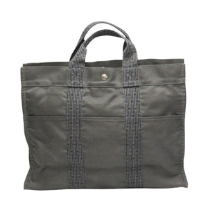 Hermes Tote Bag canvas gray Tote MM Her Line canvas unisex(Unisex)