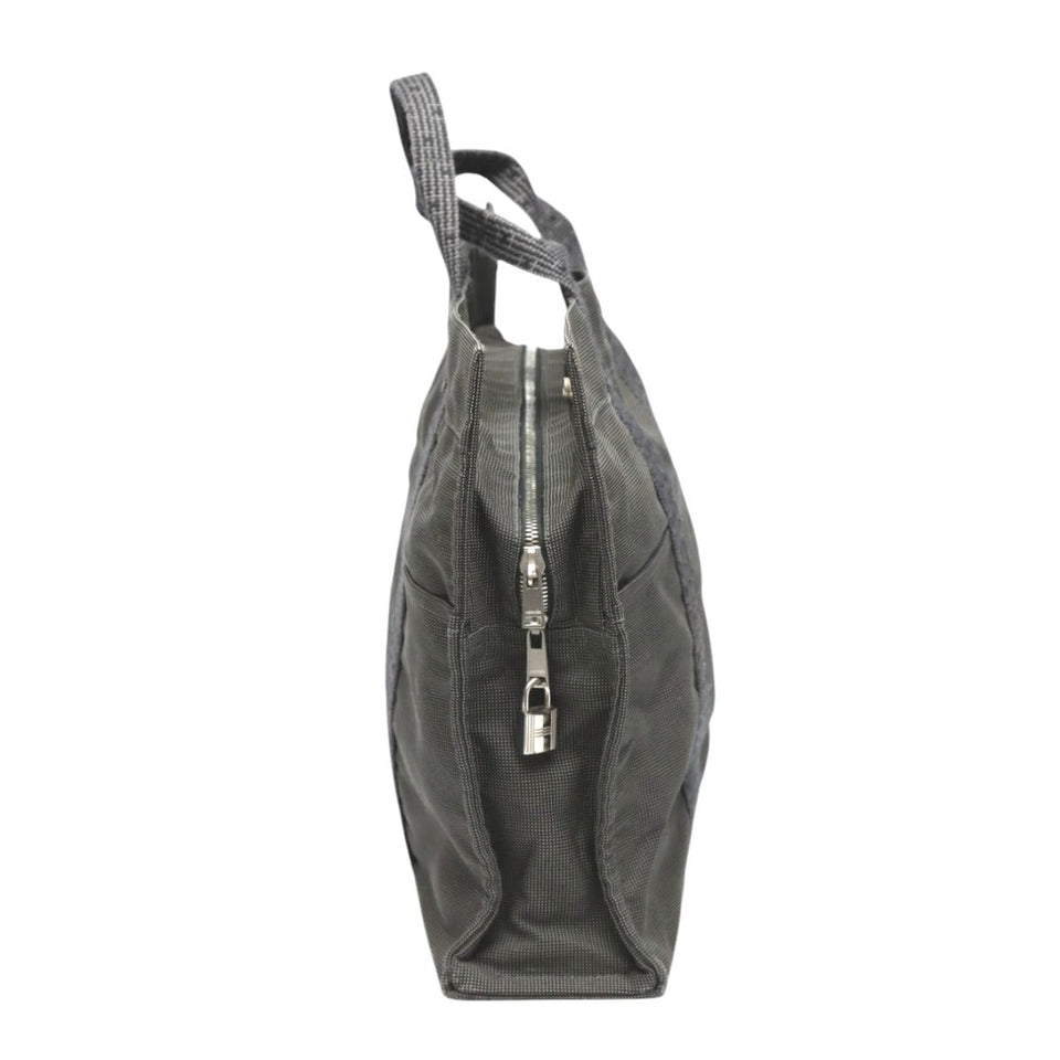 Hermes Tote Bag canvas gray Tote MM Her Line canvas unisex(Unisex)