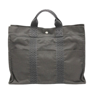 Hermes Tote Bag canvas gray Tote MM Her Line canvas unisex(Unisex)
