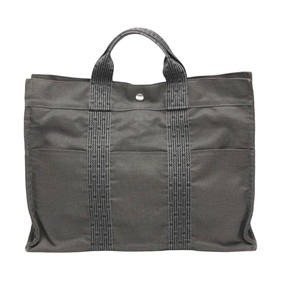 Hermes Tote Bag canvas gray Tote MM Her Line canvas unisex(Unisex)