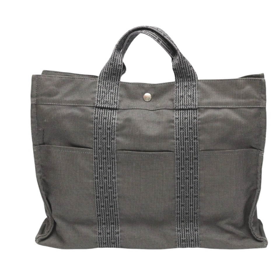 Hermes Tote Bag canvas gray Tote MM Her Line canvas unisex(Unisex)