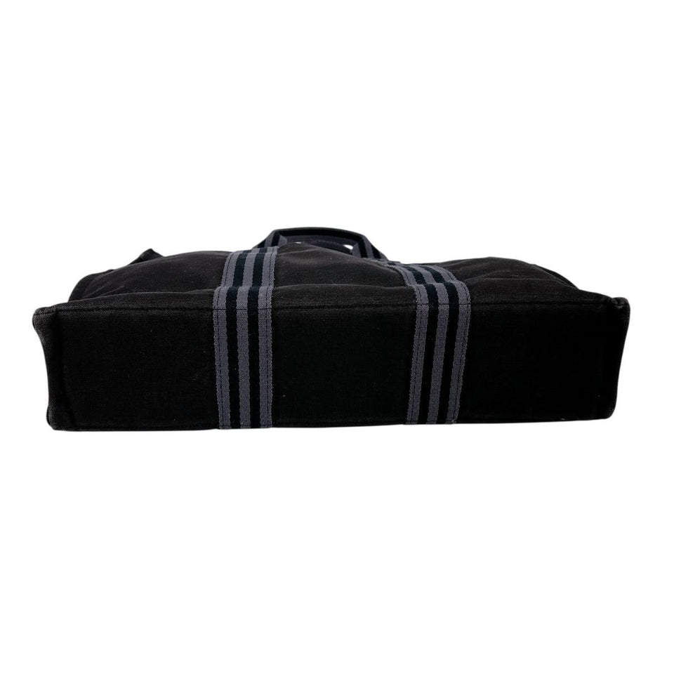 Hermes Tote Bag canvas black Business bag Classic popularity Fool ToeMM unisex(Unisex)