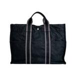 Hermes Tote Bag canvas black canvas Fool ToeMM