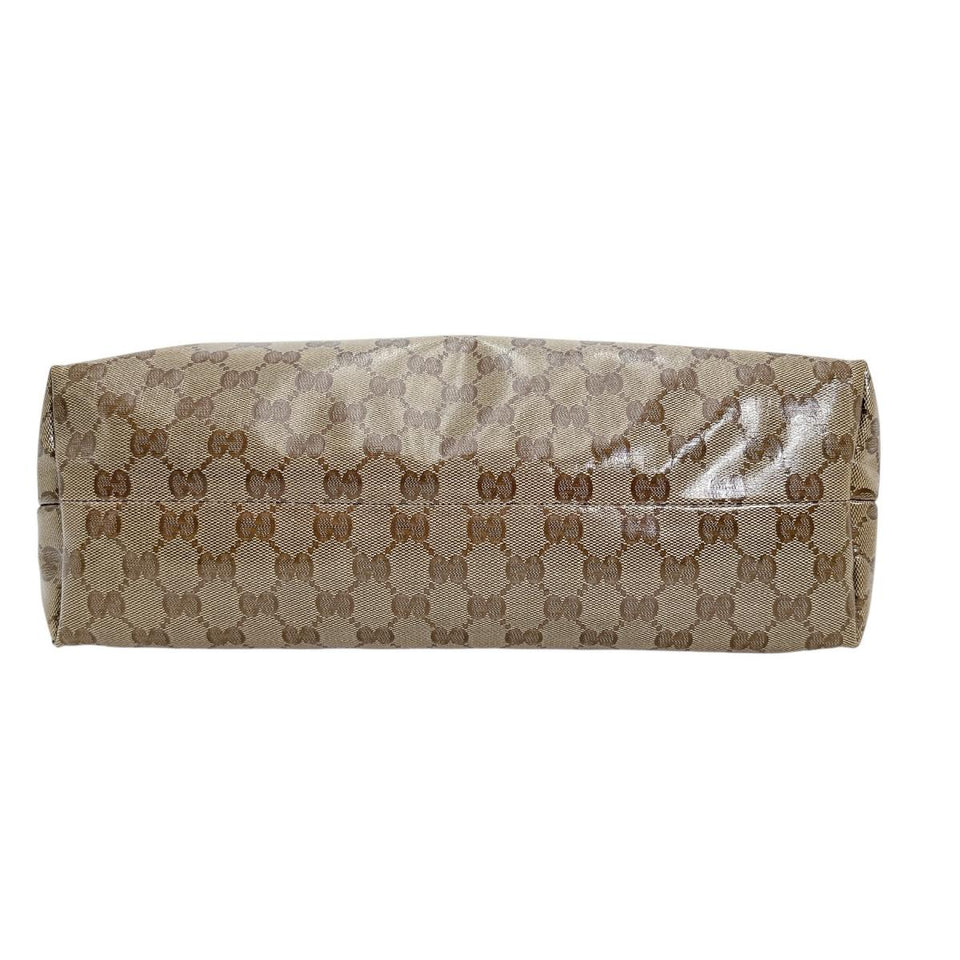 Gucci Shoulder Bag 339569 PVC coated canvas Brown Shoulder Bag crystal GG unisex(Unisex)