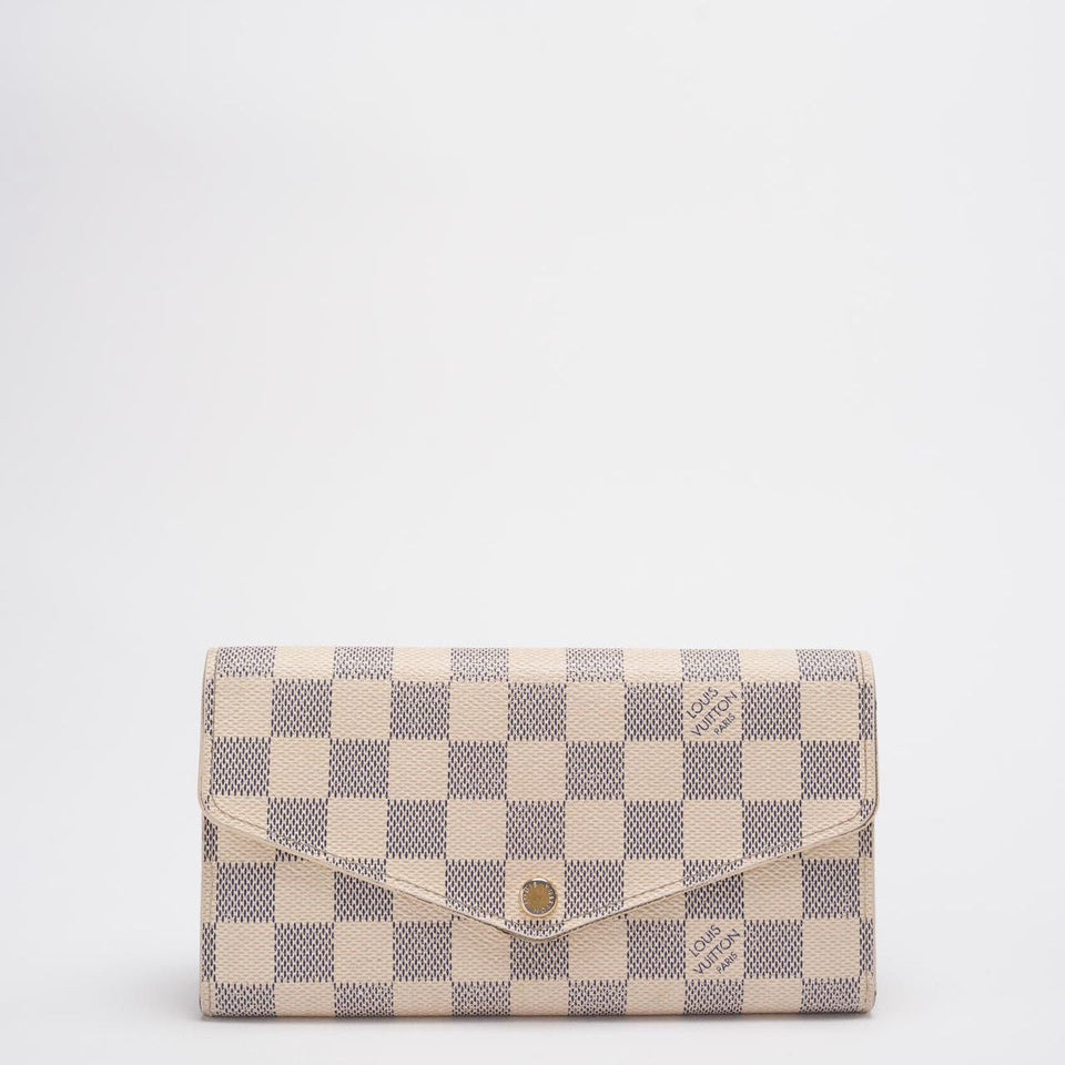 Louis Vuitton Sarah Damier Azur Canvas Wallet Beige